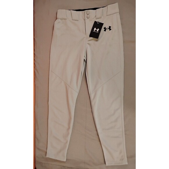 Boys Under Armour Tapered Fit Baseball Pants Gray Youth Medium - Picture 3 of 8